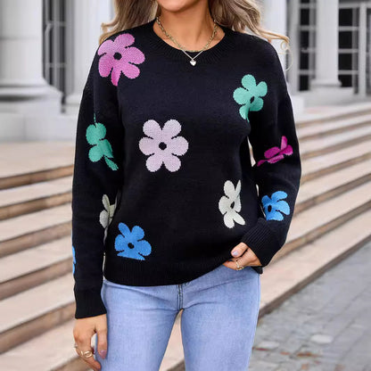 Pull à fleurs élégante